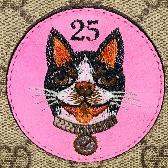 NIB Gucci GG Supreme Monogram Bosco Patch Card Case Wallet Beige Malva Hibiscus - Picture 14 of 14